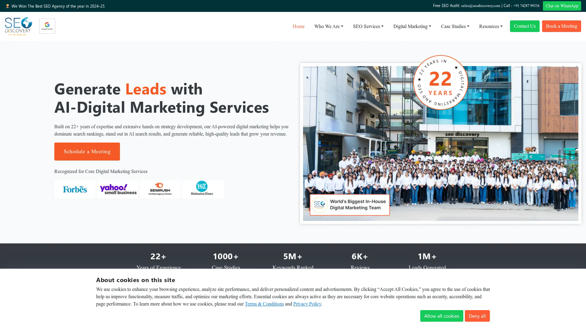 SEO Discovery homepage screenshot