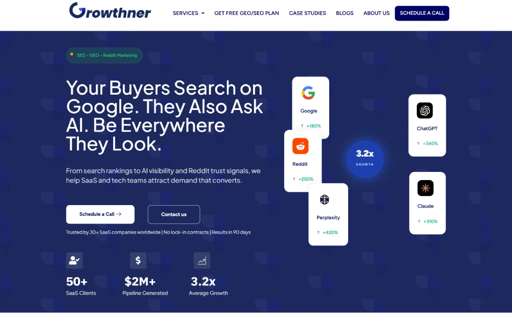 Growthner - Best for SaaS GEO and AI Search Visibility